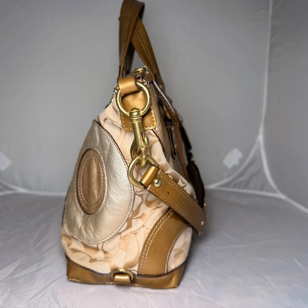 Y2K Coach Purse Gold Metallic Audrey Patchwork Bag Sleaze Limited Edition F15474